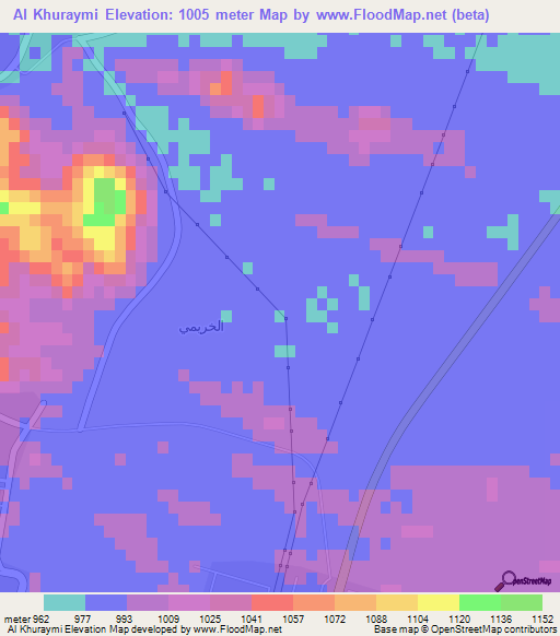 Al Khuraymi,Saudi Arabia Elevation Map