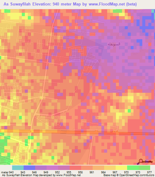 As Suwayfilah,Saudi Arabia Elevation Map