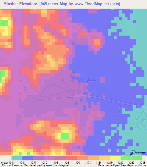 Minshar,Saudi Arabia Elevation Map