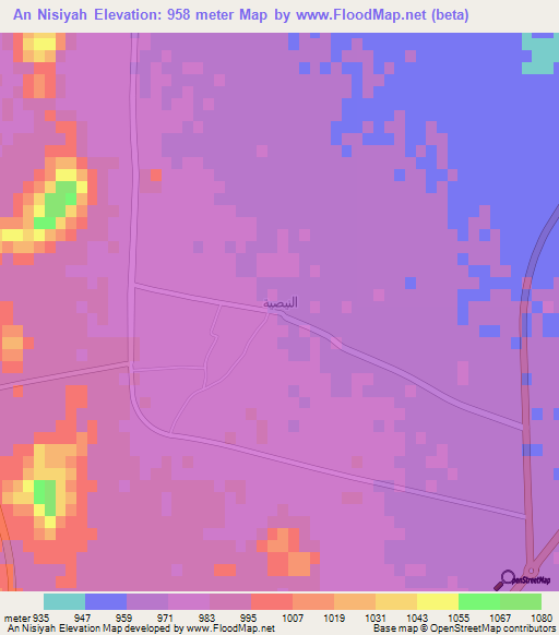 An Nisiyah,Saudi Arabia Elevation Map