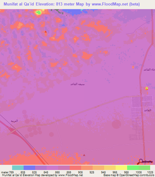 Munifat al Qa`id,Saudi Arabia Elevation Map