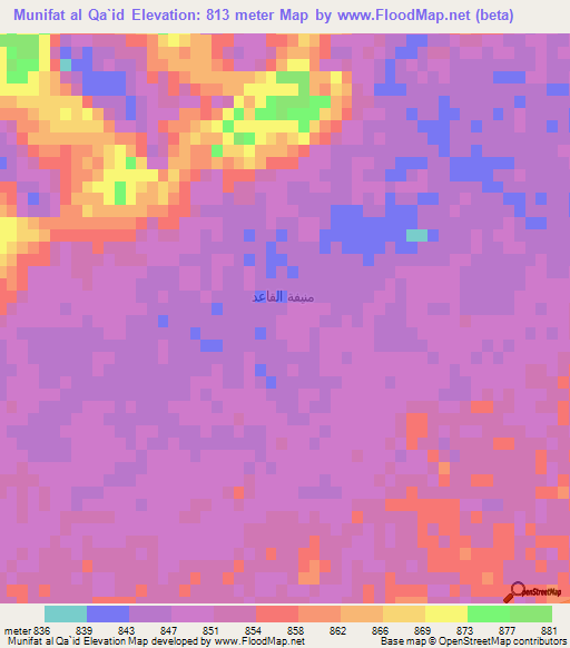 Munifat al Qa`id,Saudi Arabia Elevation Map