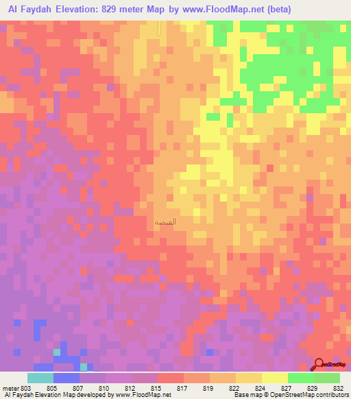 Al Faydah,Saudi Arabia Elevation Map