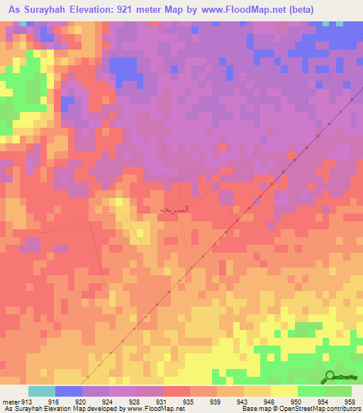 As Surayhah,Saudi Arabia Elevation Map