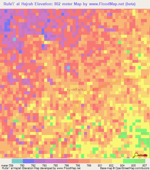 Rufa'i` al Hajrah,Saudi Arabia Elevation Map