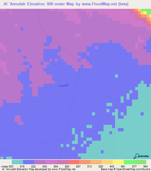 Al `Amudah,Saudi Arabia Elevation Map