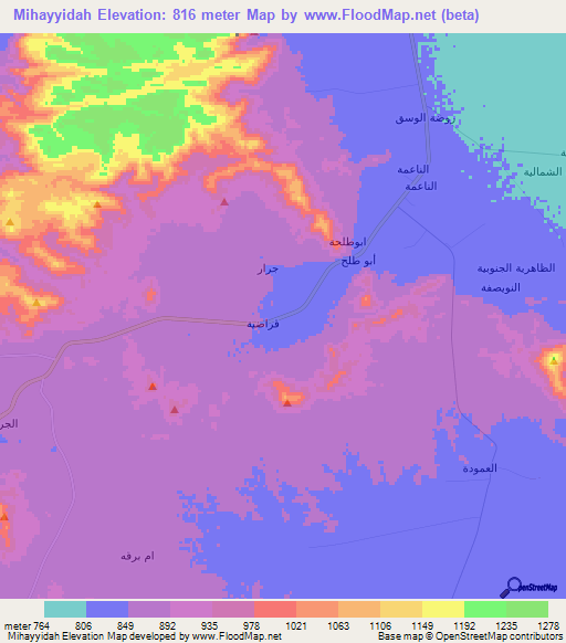 Mihayyidah,Saudi Arabia Elevation Map