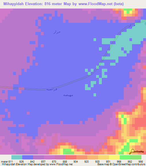 Mihayyidah,Saudi Arabia Elevation Map