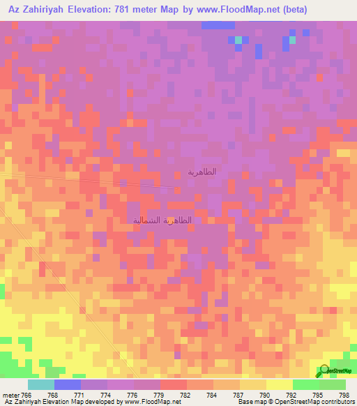 Az Zahiriyah,Saudi Arabia Elevation Map