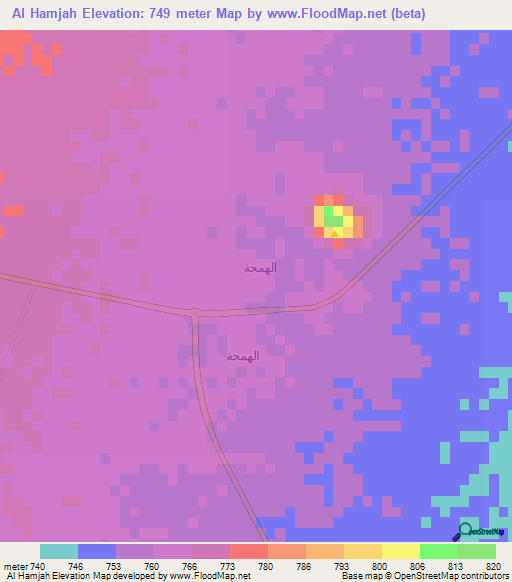 Al Hamjah,Saudi Arabia Elevation Map