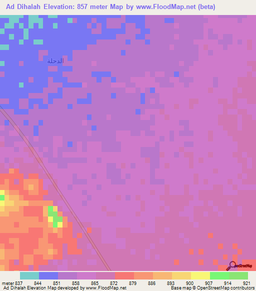 Ad Dihalah,Saudi Arabia Elevation Map