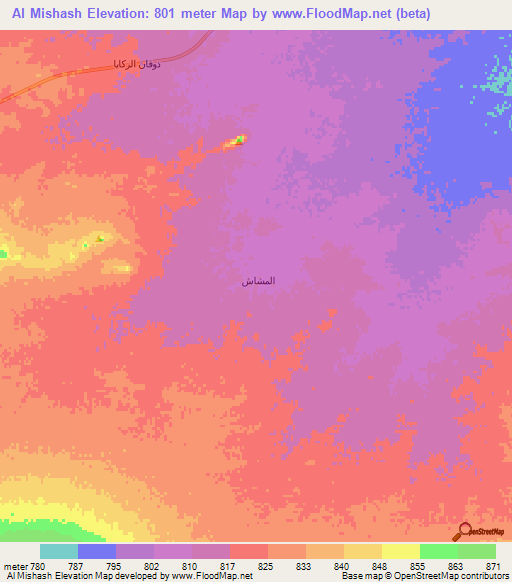 Al Mishash,Saudi Arabia Elevation Map