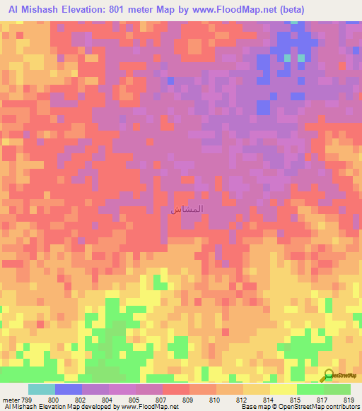 Al Mishash,Saudi Arabia Elevation Map