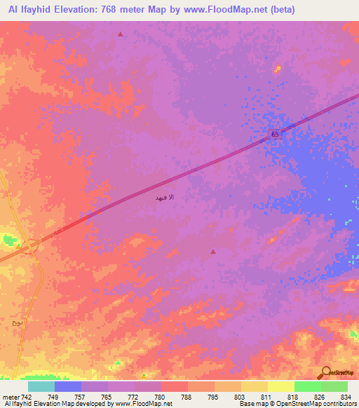 Al Ifayhid,Saudi Arabia Elevation Map