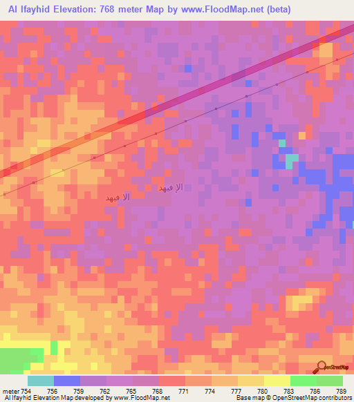 Al Ifayhid,Saudi Arabia Elevation Map