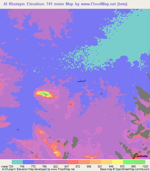 Al Khutaym,Saudi Arabia Elevation Map