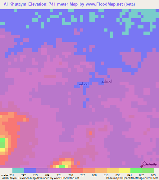 Al Khutaym,Saudi Arabia Elevation Map