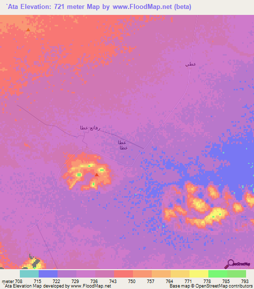 `Ata,Saudi Arabia Elevation Map