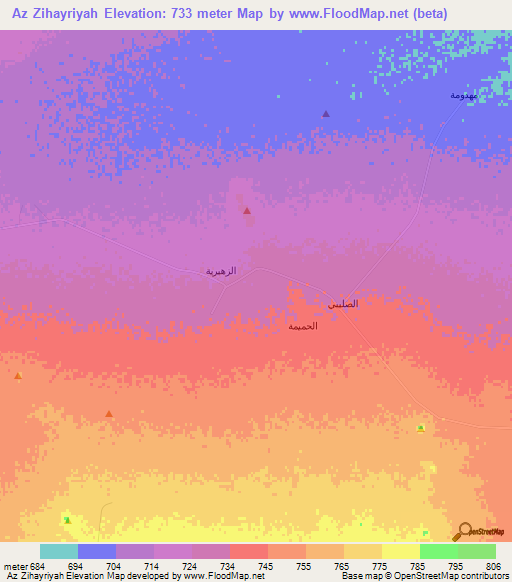 Az Zihayriyah,Saudi Arabia Elevation Map