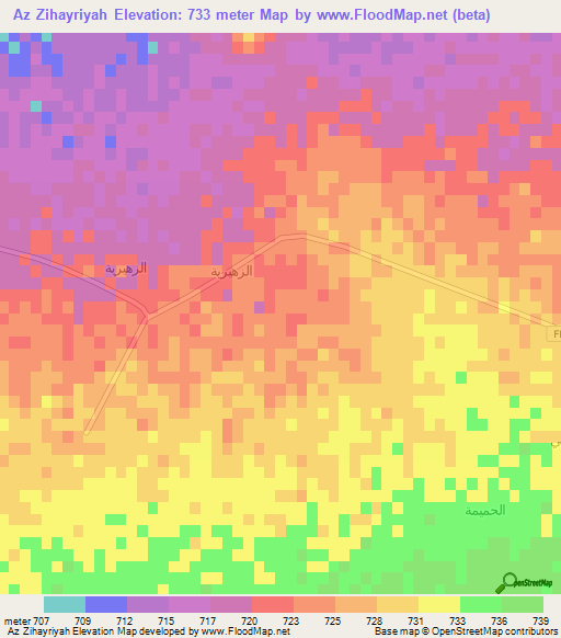 Az Zihayriyah,Saudi Arabia Elevation Map