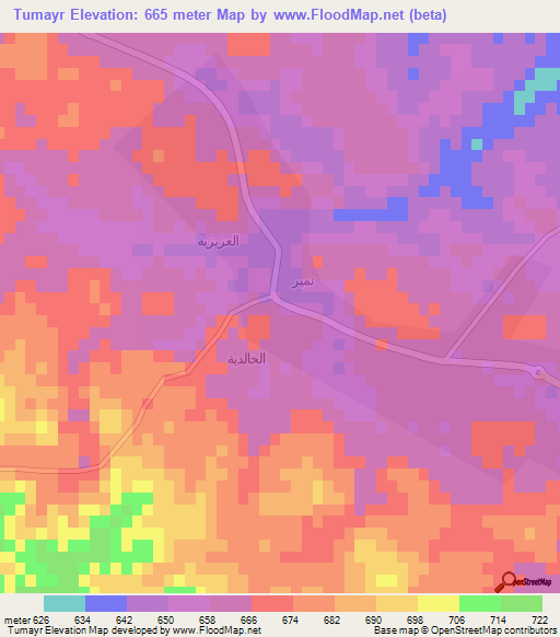 Tumayr,Saudi Arabia Elevation Map