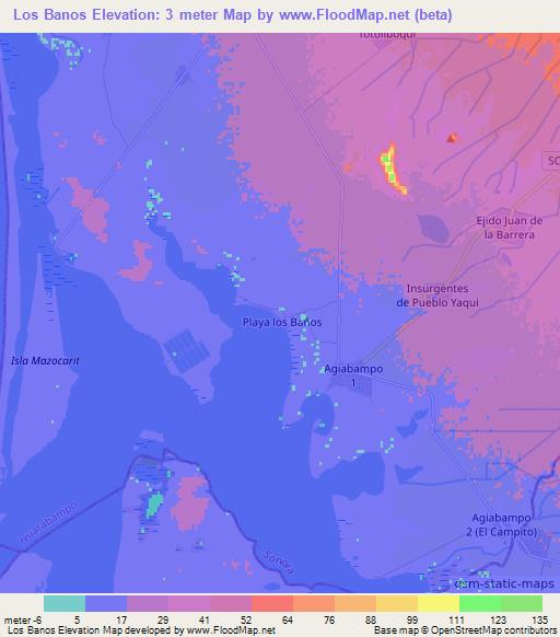 Los Banos,Mexico Elevation Map