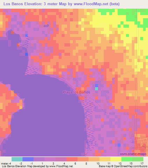 Los Banos,Mexico Elevation Map