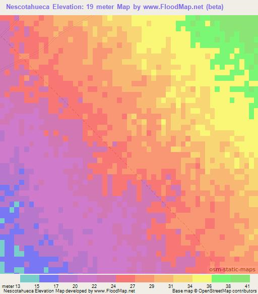 Nescotahueca,Mexico Elevation Map