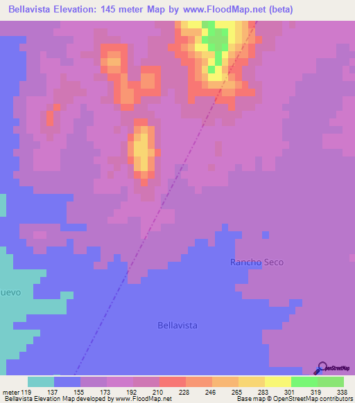 Bellavista,Mexico Elevation Map