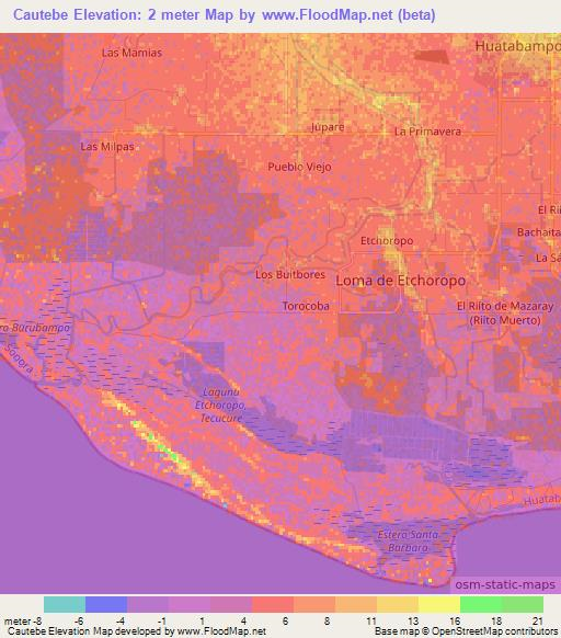 Cautebe,Mexico Elevation Map