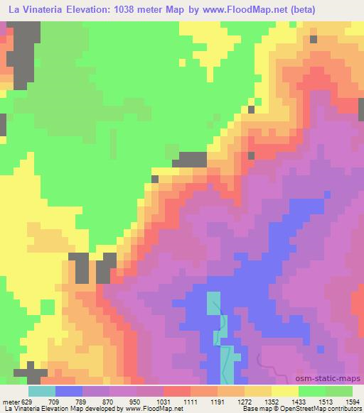 La Vinateria,Mexico Elevation Map