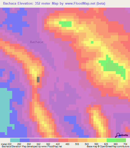 Bachaca,Mexico Elevation Map