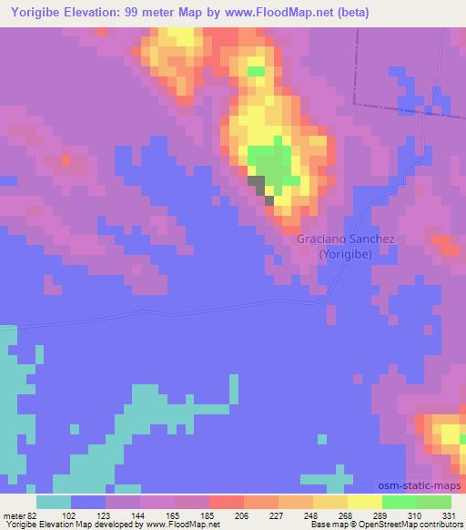 Yorigibe,Mexico Elevation Map