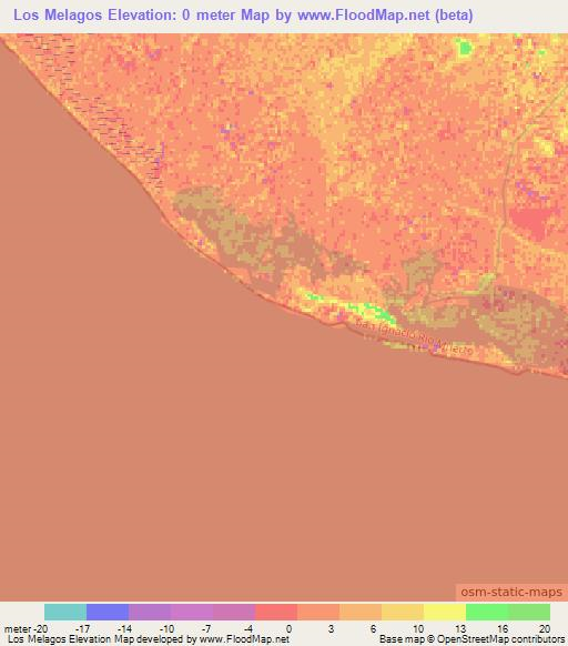 Los Melagos,Mexico Elevation Map