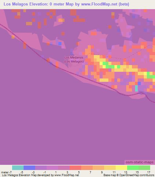 Los Melagos,Mexico Elevation Map