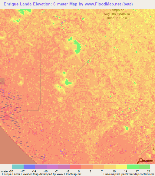 Enrique Landa,Mexico Elevation Map