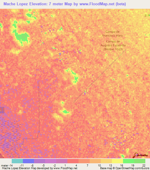 Mache Lopez,Mexico Elevation Map