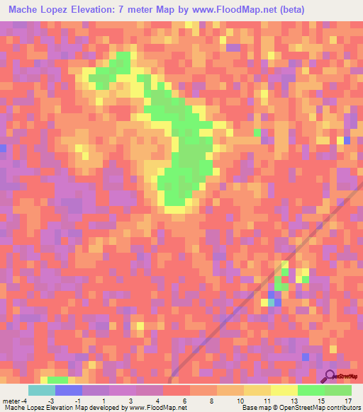 Mache Lopez,Mexico Elevation Map