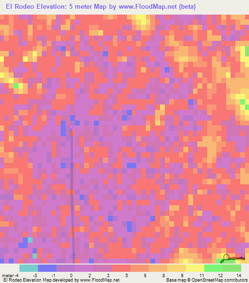 El Rodeo,Mexico Elevation Map