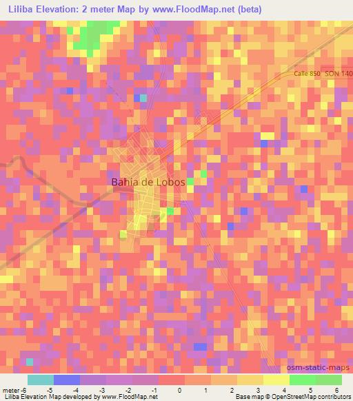 Liliba,Mexico Elevation Map