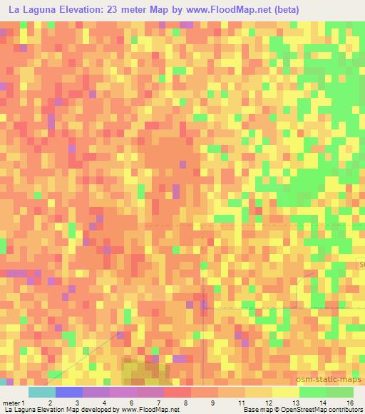 La Laguna,Mexico Elevation Map