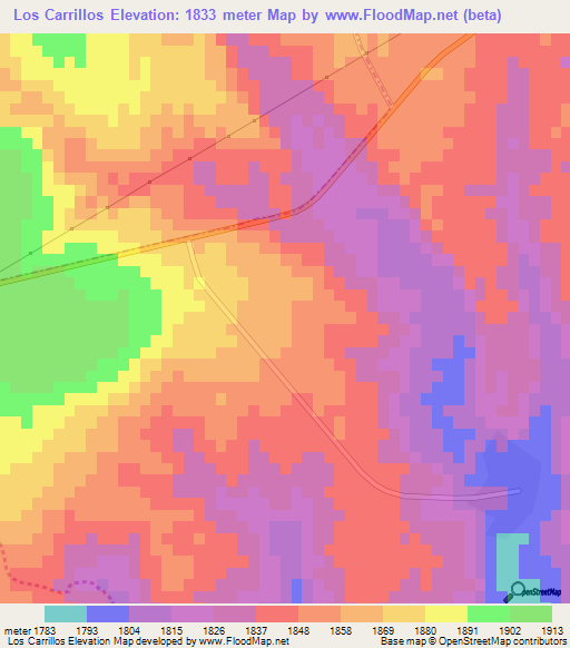 Los Carrillos,Mexico Elevation Map