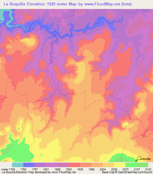 La Boquilla,Mexico Elevation Map