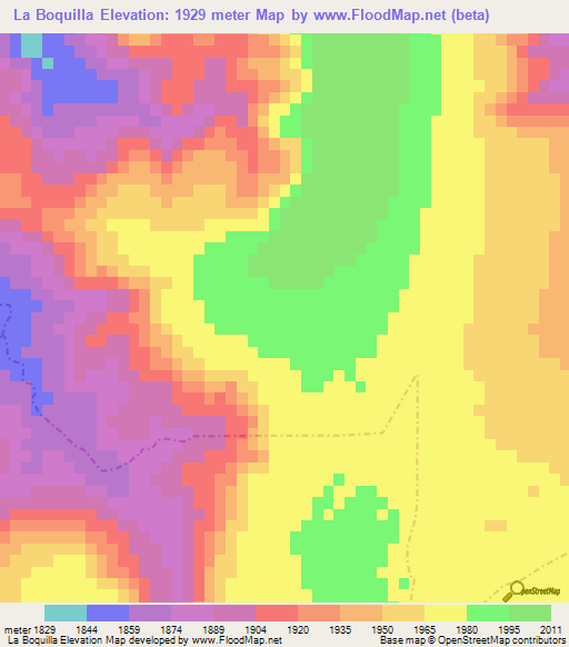 La Boquilla,Mexico Elevation Map