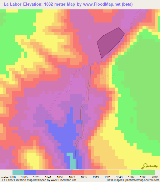 La Labor,Mexico Elevation Map