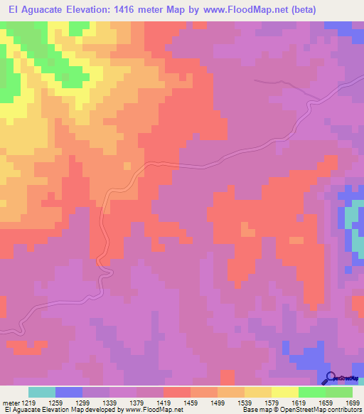 El Aguacate,Mexico Elevation Map