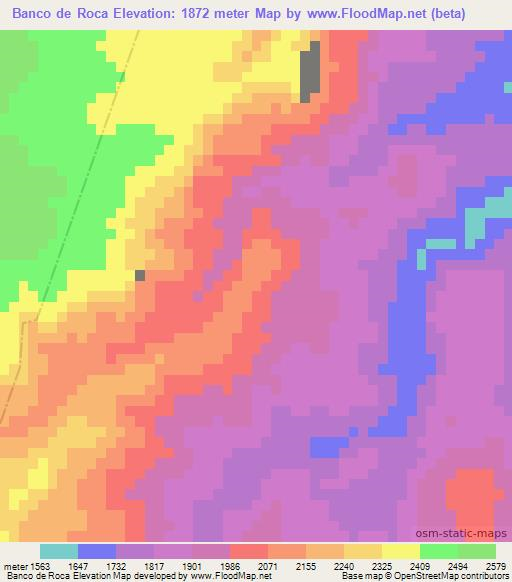 Banco de Roca,Mexico Elevation Map