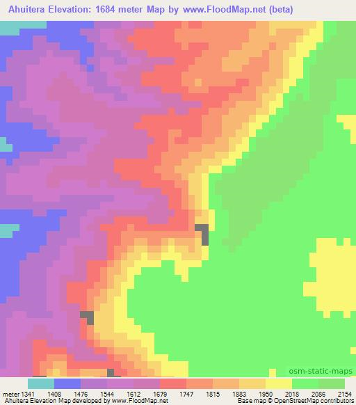 Ahuitera,Mexico Elevation Map