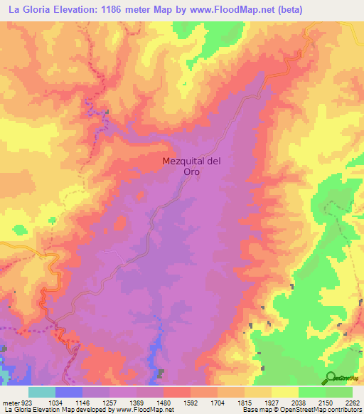 La Gloria,Mexico Elevation Map