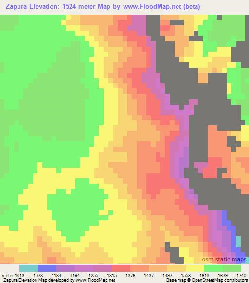 Zapura,Mexico Elevation Map